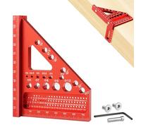 TNEDFOD 3D Squadra da Falegname con Perni Nascosti, Squadretta Falegname per Carpentiere, Squadra Combinata Multifunzione, 22.5-90°Squadra da Carpentiere in Alluminio per falegname, Ingegnere, ecc