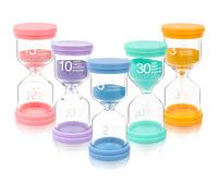 TNEDFOD 5 pcs Clessidra Set, Clessidre Colorate, Timer Sandglass Set 3/5/10/15/3