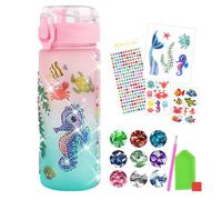 TNEDFOD 600ml Sirena Borraccia Giochi per Bambini, Regali per Ragazze Bottiglia d'Acqua Fai Da Te, Kit per Decorare la Propria Borraccia per Bambine di 4 6 8 10 Anni