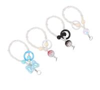 Tnfeeon 1 Pz Cordino per Cellulare Elegante Antigoccia con Perline per Donna, Portachiavi da Polso per Ragazza Portafoglio con Ciondolo con Accessori in Strass Set Cinturino da Polso con Perline