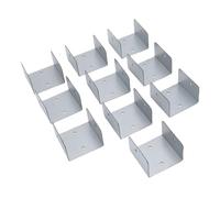 Tnfeeon 10 Pezzi di Legno in Acciaio Zincato Galvanizzato Post di Recinte a Forma di Pannello di Recinzione a Forma Anti -vibrazione Anti -furto con Costruzione in Acciaio per Pali in (44 mm)