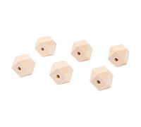 Tnfeeon 100 Perline di Legno Poligonali da 20 Mm, Superficie Liscia e Non Finita, per Progetti di Creazione di Gioielli Fai da Te, Decorazioni per la Casa, Pittura e Colorazione Facili, Forma