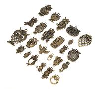 Tnfeeon 24 Accessori per Gioielli con Gufo in Bronzo, Materiale in Lega, Ciondoli Unici Fai-da-te per Progetti di Gioielli Creativi