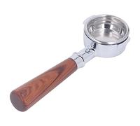 Tnfeeon 58 Mm Coffee Portafilter in Lega in Lega di Porto in con la Maniglia del Portafiltro Senza Fondo con Schermo del Filtro a Strati per Bezermo Sanremo, Impugnatura in Legno Portatile (Tipo A1