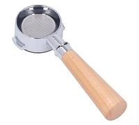 Tnfeeon 58 Mm Coffee Portafilter in Lega in Lega di Porto in con la Maniglia del Portafiltro Senza Fondo con Schermo del Filtro a Strati per Bezermo Sanremo, Impugnatura in Legno Portatile (Tipo A2