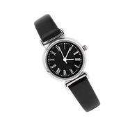 Tnfeeon Abito per Donne Alla Moda Guarda il Mini Braccialetto in Pelle retrò per Un'ora Esatta da Tenere (cintura nera disco nero)