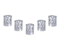 Tnfeeon Accessori per Trecce Rosa, Perline per Capelli in Alluminio, 100 Gioielli Colorati per Capelli per Dreadlock e Trecce (SILVER)