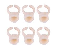 Tnfeeon Anelli per Pigmenti per Microblading 100 Pezzi, Supporti per Inchiostro per Tatuaggi Regolabili in Plastica per Trucco per Ciglia e Sopracciglia e Nail Art (Coppa ad anello in silicone di