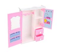 Tnfeeon Armadio per Bambole, Cassetti Funzionali per Giochi Realistici, Design Interattivo con ante Apribili, 8,86x5,51x2,17 Pollici, Soluzione di Archiviazione per Sala Giochi per Divertimento