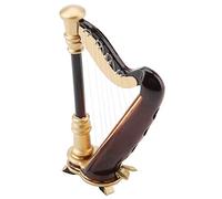 Tnfeeon Arpa in Legno in Miniatura Modello in Tiglio Ornamento Musicale Realizzato a Mano con Supporto e Misura 3,5 X 2 X 1,2 Pollici Pesa 3, Once Ideale per Libreria da Scrivania per Musicisti