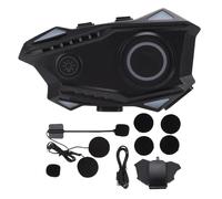 Tnfeeon Auricolare Bluetooth per Moto, Interfono con Altoparlanti per Casco Bluetooth 5.4 con Batteria da 1000 MAh, Microfono con Cancellazione del Rumore, 25 Ore di Riproduzione, IPX4 per la Guida