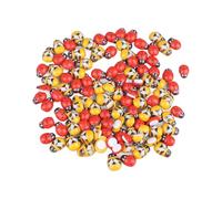 Tnfeeon Bottoni a Forma di Coccinella in Legno da 100 Pezzi Lavorazione Versatile Bordi Lisci Senza Sbavature per Borse Scrapbooking Progetti Artistici Leggero Facile da Attaccare Attività per
