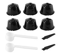 Tnfeeon Capsula di caffè a Lungo Mantenea Capsule -Coppe Filtro Rivestibili per Macchine, Buon Effetto del Filtro, Modelli Mini ME/PICCOLO/GENIE, 6 Pacchetti, Plastica Pp Nera + Acciaio Inossidabile