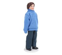 Tnfeeon Casa delle Bambole, Figure di Box/Cover delle Bambole in Maglione Blu con Porcellana e Stoffa per la Collezione di Box/Cover delle in Miniatura 1:12