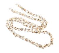 Tnfeeon Catena con in Argento Scintillante, Catena Chiusa, Corda Scintillante, Base in Argento, Rifinitura per Cucire, Perline di Pietra, per la Creazione di Gioielli (Champagne)