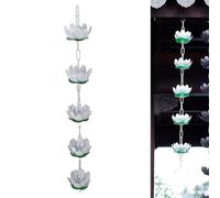 Tnfeeon Catena di Pioggia White Lotus Rain Cather Chain, in Lega di Alluminio Regolabile e Appeso Flower Catcher for House