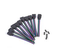 Tnfeeon Cavo di Collegamento RGB Maschio Femmina a 4 Pin, Connettore per Striscia LED, 10 Pezzi, PVC, per Strisce LED SMD 3528 5050