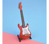 Tnfeeon Chitarra in Miniatura in Legno, Artigianato Realistico per Case delle Bambole Visualizza più Colori 7,1 Pollici Amanti della Musica Appassionati d'arte Arredamento per l'home Office (rosso)