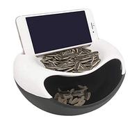 Tnfeeon Ciotola per Snack a Doppio Piatto, Materiale PP, Supporto per Cellulare, Organizer Multifunzionale per Snack per Frutta Secca e Frutta, Perfetto per Feste e Riunioni (#1)