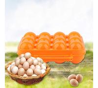 Tnfeeon Contenitore per Uova in Plastica, Robusto Contenitore per Uova a Doppio Lato con Coperchio e Maniglia per Frigorifero e Organizer per da (ORANGE)