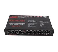 Tnfeeon Equalizzatore Grafico Audio per Auto, EQ Regolabile a 7 Bande in Metallo con Guadagno Variabile, Ingresso di Alto Livello, Filtro Passa Basso, Controllo Subwoofer per Stereo Universale