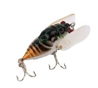Tnfeeon Esca da Pesca Alla Cicala Esca d'acqua Dolce con Colori Vivaci Occhi Olografici 3D Sonaglio Forte Due Ami Affilati per Spigole Trote Panfish Pescatori in Fiumi Laghi Ruscelli Naturali