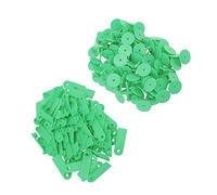 Tnfeeon Etichetta Auricolare per Bestiame da 100 Pezzi, Etichette Vuote in TPU per Bovini, Maiali e con Colori Vivaci Facile Identificazione (Verde senza parole (prezzo di 100))