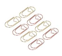 Tnfeeon Fermacarte a Forma di Cuore Mini Fermagli Segnalibro 100 Pezzi Oro Rosa Antiruggine Bordo Liscio per Ufficio Scuola Organizzazione Artigianale Codifica Colore Documenti Ordinamento Veloce