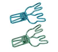 Tnfeeon Fermagli per Conigli Fermacarte in Metallo a Bloccaggio Forte 100 Pezzi Design a Forma di Coniglio Verde Blu per l'organizzazione dell'ufficio Scolastico Leggero e Portatile Negli Zaini o