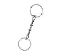 Tnfeeon Filetto per Cavallo, Acciaio Inossidabile, Bocchino Snodato Flessibile per Allenamento e Uso Stabile, Misura 3,5 Pollici per Purosangue e Quarter Horses