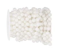 Tnfeeon Ghirlanda di Perle Bianche Elegante Decorazione per Matrimoni con Catena di Perline Acriliche da 33 Piedi per gli Appassionati di Artigianato Fai-da-te per Feste in Casa con Finitura Lucida