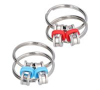 Tnfeeon Giocattolo Fidget a Catena in Acciaio Inossidabile, Portachiavi di Decompressione Portatile per Sollievo dall'Ansia, Ideale per Adulti e Adolescenti, Rosso e Blu