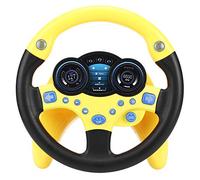 Tnfeeon Giocattolo per Auto Volante per Copilota per Bambini con Musica E Luci Finte di Guida Giocattoli Educativi Musicale per Bambino Impara Il Conducente(Giallo)