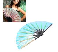 Tnfeeon Grande Ventola Pieghevole Colorata, Fan Portatile in PVC per Festival, Fan Portatile Carnival con per Spettacoli di Applicazione di Artigianato