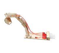 Tnfeeon Kit Modello Educativo di Escavatore Idraulico, Apprendimento Pratico STEM con Idraulico Unico Che Simula Azioni di Sollevamento e Scavo Reali, Costruzione in Legno Composito per Bambini da 8