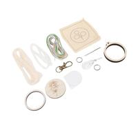 Tnfeeon Kit Portachiavi da Ricamo, Compensato a Pioppo Leggero, Set di Crafting Fai-da-te per Principianti, Crea Mini Cerchi Personalizzati, per Progetti Genitore-figlio e Cucito Creativo