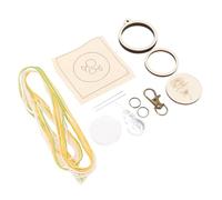 Tnfeeon Kit Portachiavi da Ricamo, Design per Principianti, Mini Tetto in Legno Portatile, Materiali di Alta qualità, per Mestieri Fatti a Mano e attività Genitore-figlio, Facile da Usare, Compatto