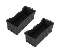Tnfeeon Leccarda per Barbecue, Raccogligrasso in Silicone, Rivestimento per Grasso Rettangolare Riutilizzabile da 2 Pezzi, 9,0x3,5x2,8 Pollici per la Cottura della Piastra per Barbecue (Black)