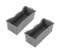Tnfeeon Leccarda per Barbecue, Raccogligrasso in Silicone, Rivestimento per Grasso Rettangolare Riutilizzabile da 2 Pezzi, 9,0x3,5x2,8 Pollici per la Cottura della Piastra per Barbecue (Grey)