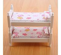 Tnfeeon Letto a Castello per Bambole in Scala 1:12 Mobili in Miniatura in Legno Incoraggia la Narrazione Fantasiosa Aumenta lo Sviluppo Cognitivo Promuove l'interazione Sociale per i Giovani (PINK)