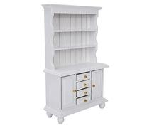 Tnfeeon Libreria in Miniatura in Legno Scala 1:12 Scaffale a Tre Livelli per Sala Giochi e Esposizione in Giardino Finitura Naturale Design Leggero Misura 3,94 X 1,54 X 6,50 Pollici Ideale per (WHITE)