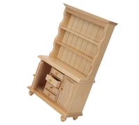 Tnfeeon Libreria in Miniatura in Legno Scala 1:12 Scaffale a Tre Livelli per Sala Giochi e Esposizione in Giardino Finitura Naturale Design Leggero Misura 3,94 X 1,54 X 6,50 Pollici Ideale per