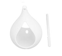 Tnfeeon Mangiatoia per Uccelli Sospesa a Forma di Goccia di Pioggia in Plastica da Esterno con Palo per Persico per il Birdwatching nel Giardino Sul Retro, Attira la Fauna Selvatica (WHITE)