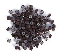 Tnfeeon Micro Anelli Rivestiti in Silicone 1000 Pezzi, Strumenti per Extension in Alluminio, Perline Morbide Non Rilevabili per Uso Professionale e Domestico (MEDIUM BROWN)