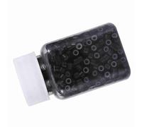 Tnfeeon Micro Anelli Rivestiti in Silicone 1000 Pezzi, Strumenti per Extension in Alluminio, Perline Morbide Non Rilevabili per Uso Professionale e Domestico (BLACK)