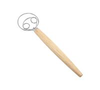 Tnfeeon Miscelatore di Pane Professionale, Frusta per Impasto in Acciaio Inossidabile con Manico in Legno Resistente, Finitura a Prova di Opaco, Design Antiadere (Sbatta per 2 occhi e un raschietto)