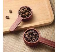 Tnfeeon Misurino con Manico Lungo, Misurino da in Noce Nera per Uso Alimentare per caffè e Farina, Perfetto per Cucinare e Cuocere Al Forno (manico corto)
