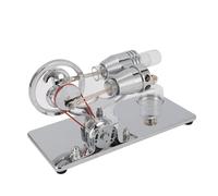 Tnfeeon Modello di Motore Sterling, Dimostratore di Termodinamica in Lega di Alluminio con Luce LED 6,9 X 3,7 X 4,5 Pollici Decorazione Desktop per Appassionati di Progetti Scientifici per la (SILVER)