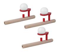 Tnfeeon Palli Galleggianti a Tubo di Legno Vane/Ala Giocattoli per Bambini, Migliora Il Controllo del Corpo e la capacità Polmonare, Promuove L'amicizia, 3 Porta Giocattolo + 6 Palline di Schiuma