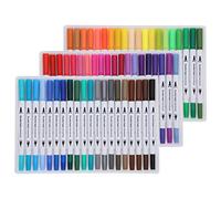 Tnfeeon Pennarelli per Acquerello, Penne a Doppio Pennello con FineLiner Morbido, Ideali per Calligrafia, Diari e Progetti Artistici (Colori STBG-60)